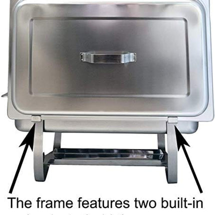 TigerChef Food Warmer - Chaffing Dishes Stainless Steel - Chafing Dish Buffet Set - Chafer and Buffet Warmer Sets with 2 Half-Size Pans and Cool-Touch Plastic Handle