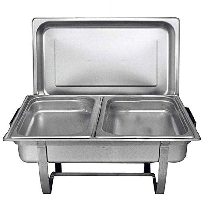 TigerChef Food Warmer - Chaffing Dishes Stainless Steel - Chafing Dish Buffet Set - Chafer and Buffet Warmer Sets with 2 Half-Size Pans and Cool-Touch Plastic Handle