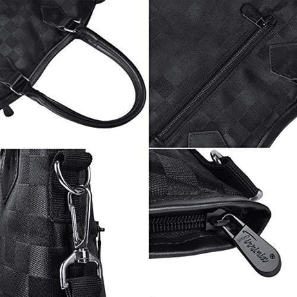 Tirrinia Insulated Wine Carrier Tote - Travel Padded 2 Bottle Wine/Champagne Cooler Bag with Handle and Adjustable Shoulder Strap + Free Corkscrew, Great Wine Lover Gift, Black