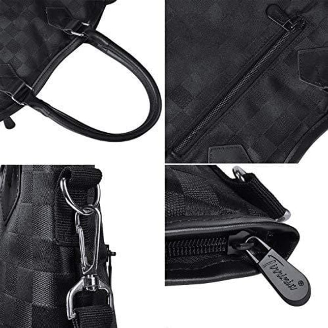 Tirrinia Insulated Wine Carrier Tote - Travel Padded 2 Bottle Wine/Champagne Cooler Bag with Handle and Adjustable Shoulder Strap + Free Corkscrew, Great Wine Lover Gift, Black