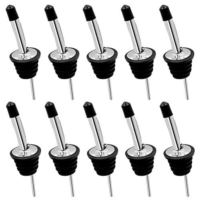 TOBSAYK 10-Pack Olive Oil Spout for Wine Liquor Olive Oil Coffee Syrup Vinegar Bottles