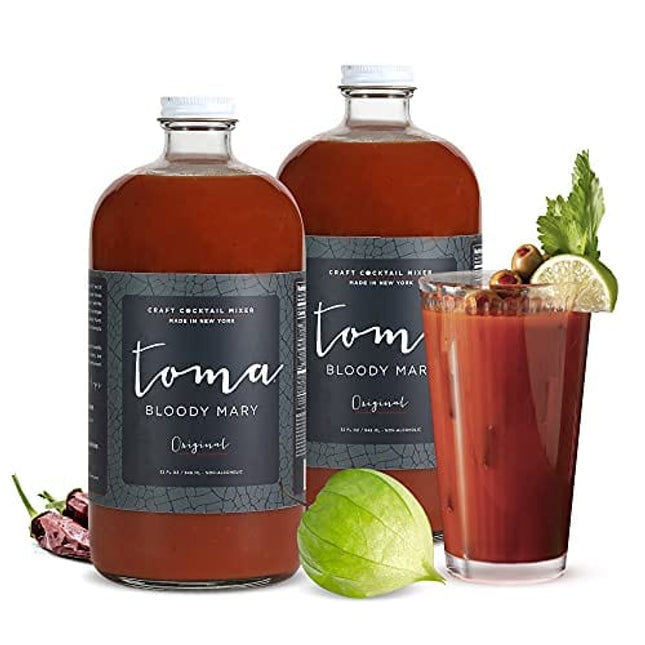 Bloody Mary Mix Original, Gluten Free, Vegan, Low Carb, Keto Friendly, Low Sodium, Premium Cocktail Mixer, 32oz Bottle, Pack of 2 - Toma