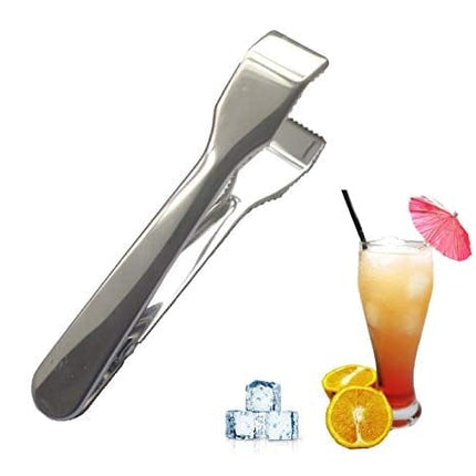 UWYSTON Stainless Steel Ice Tongs with Sawteeth for Ice Bucket Ice Sugar Cubes Coffee Bar Food Serving (2pcs)