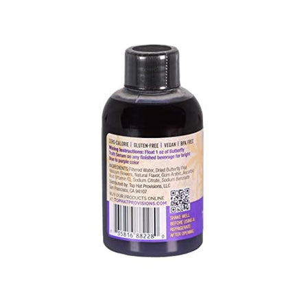 Top Hat Butterfly Truth Serum - Blue Flower Tea Extract - Butterfly Tincture - Pea Tea Bitters - Unsweetened - Alcohol Free - Make Drinks Blue and Purple - 2 pack of 4oz bottles