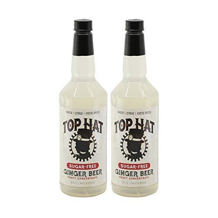 Top Hat Sugar Free Ginger Beer Concentrate - Zero Calorie Moscow Mule Mix - 2 pack - 32oz bottles