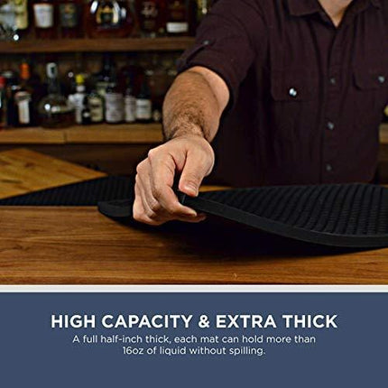 Heavy Duty Silicone Bar Service Mat: (18" x 12") Food safe, Commercial Strength Bar & Restaurant Service Mat