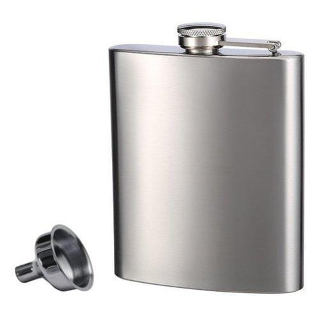 8 Oz Hip Flask Brushed Finish *Bulk Lot of 10 Pcs *Ship from USA*