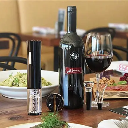 TOPKITCH Electric Wine Opener, Battery-Powered Corkscrew Wine Bottle Opener Automatic Wine Accessories Contains Foil Cutter, Wine Vacuum Pump Stopper, Aerator Pourer Gifts for Wine Lover Home Kitchen