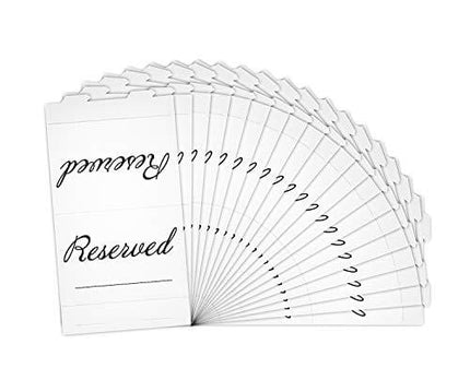 20 Pack Rustic Reserved Table Sign With Name Line - Reserved Signs For Wedding - White Reserved Signs - Wedding Accessories - Tent Cards For Reserving Seats & Places - Place Cards for Party, Event