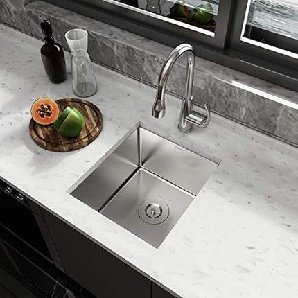 Bar Sink, TORVA 13 x 15 Inch Undermount Kitchen Sink, 16 Gauge Stainless Steel Bar or Prep Sinks Single Bowl