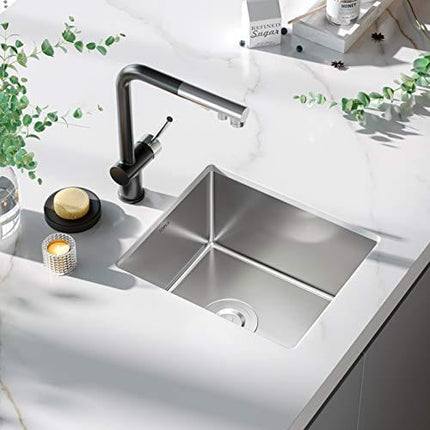 Bar Sink, TORVA 15 x 17 Inch Undermount Kitchen Sink, 16 Gauge Stainless Steel Wet Bar or Prep Sinks Single Bowl, Fits 18" Cabinet