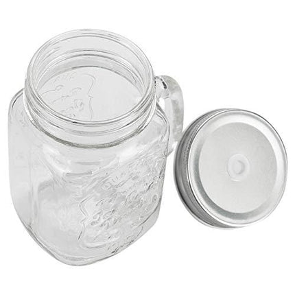 Tosnail 6 Pack 16 Oz. Mason Jar Mugs with Handle, Tin Lid and Plastic Straws - Old Fashion Drinking Glasses