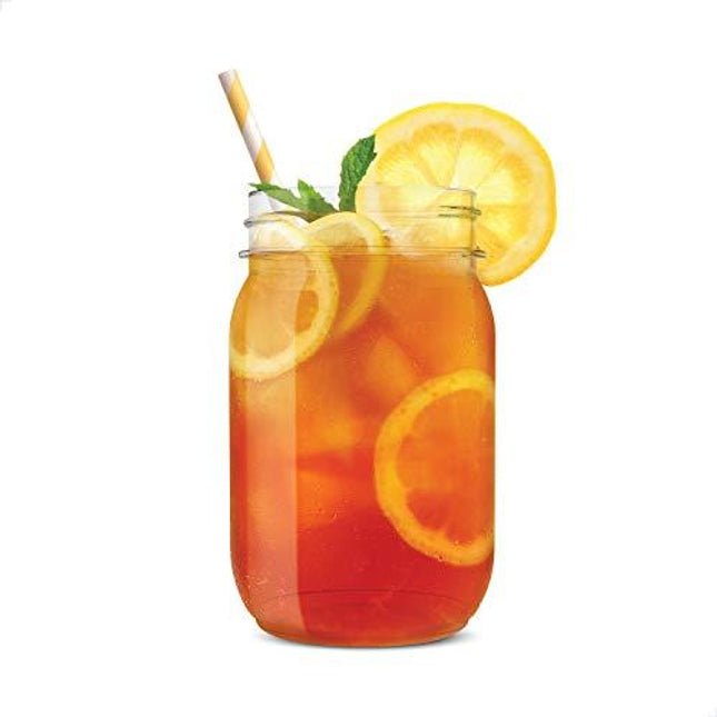 TOSSWARE POP 16oz Mason SET OF 12, Recyclable, Unbreakable & Crystal Clear Plastic Drinking Jar