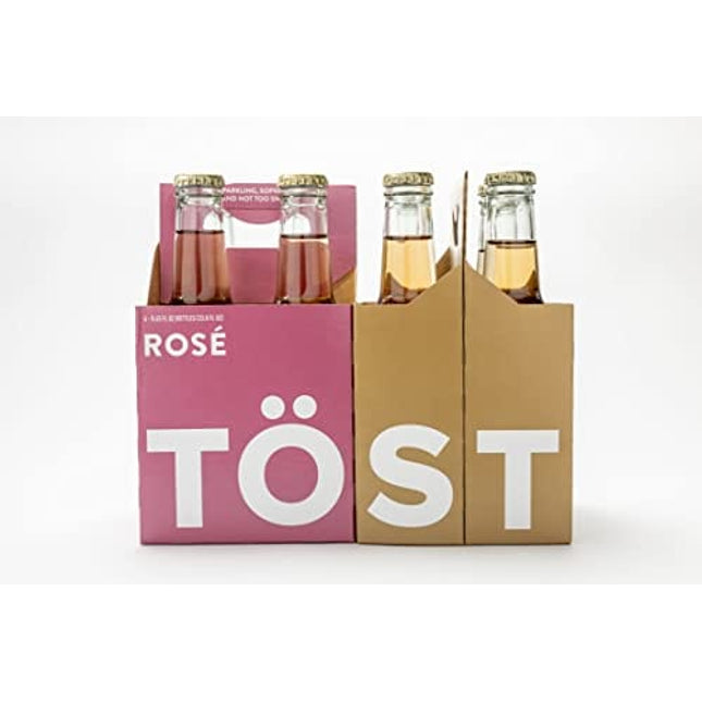 TÖST + TÖST ROSÉ Combo Pack All-Natural Alcohol Free Sparkling Beverage, 8.54 Fl Oz (Pack of 16)