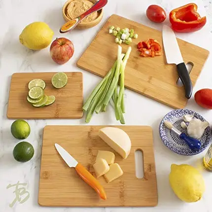 Totally Bamboo 3-Piece Bamboo Wood Cutting Board Set, 3 Assorted Sizes