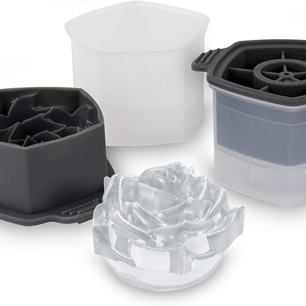 Tovolo Leak-Free, Slow-Melting Silicone Sealed Lid Craft Ice Molds Novelty, Set 2, Charcoal