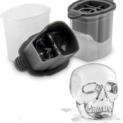 Tovolo Leak-Free, Slow-Melting Silicone Sealed Lid Craft Ice Molds Novelty, Set 2, Charcoal