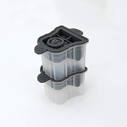 Tovolo Leak-Free, Slow-Melting Silicone Sealed Lid Craft Ice Molds Novelty, Set 2, Charcoal