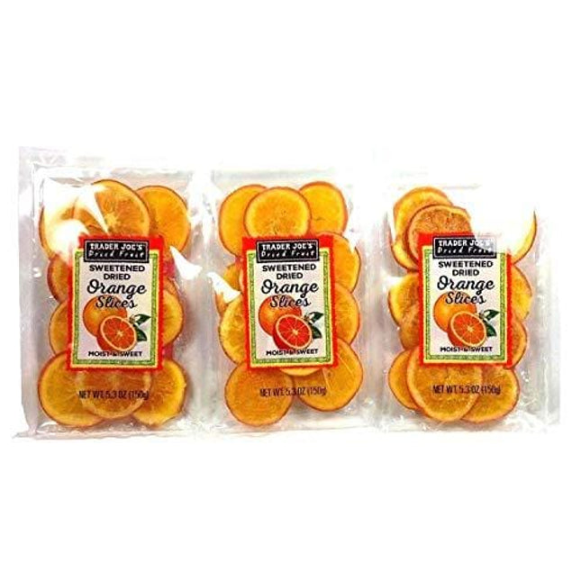 Trader Joe's Sweetened Dried Orange Slices 5.3 Oz, (Pack of 3)