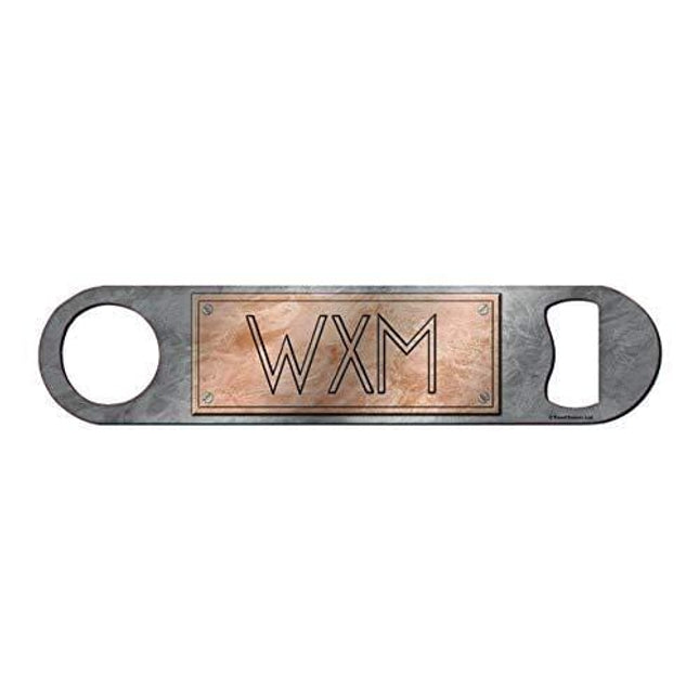 Monogram Bottle Opener - Personalized Copper Color - Realistic Design Resembles Metal Name Plate - Stainless Steel Bar Blade Bottle Opener