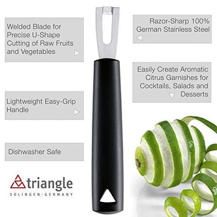 triangle Channel Knife - Rectangular Stainless Steel Blade - Fruit & Vegetable Carving Tool for Garnishing - Dishwasher Safe - Made in Germany