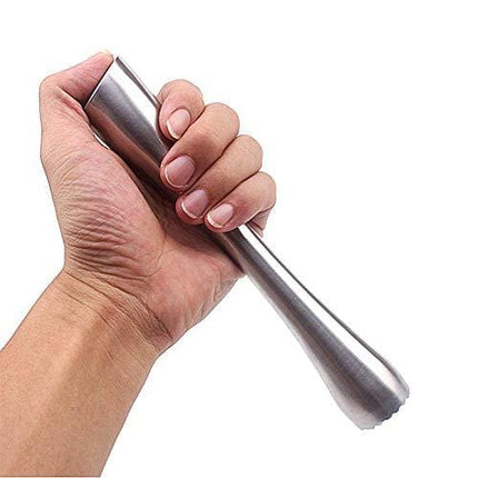Stainless Steel Cocktail Muddler 8" Professional Old Fashioned & Mojitos Drink Muddler Ideal Bartender Tool
