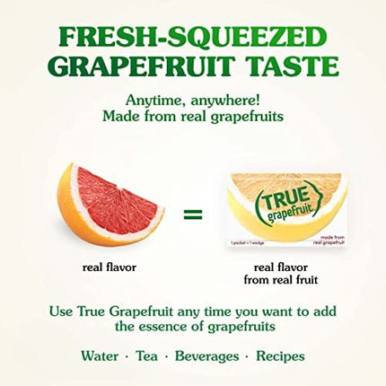 TRUE GRAPEFRUIT Water Enhancer (32 Packets) | Zero Calorie Unsweetened Water Flavoring | For Water, Bottled Water & Recipes | Water Flavor Packets Made with Real Grapefruit