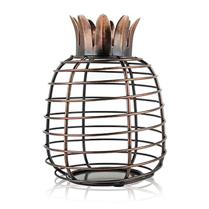 True Juicy Pineapple Holder Wine Décor for Kitchen | Barrel Cage Display Collector | Decorative Vino Cork Storage Box Container Gift, Set of 1, Brown
