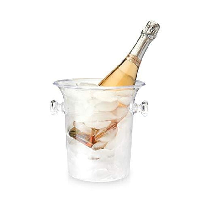 True Chiller Ice Bucket, Clear Acrylic 1-Bottle Wine & Champagne Chiller Ice Bucket, 8.25"