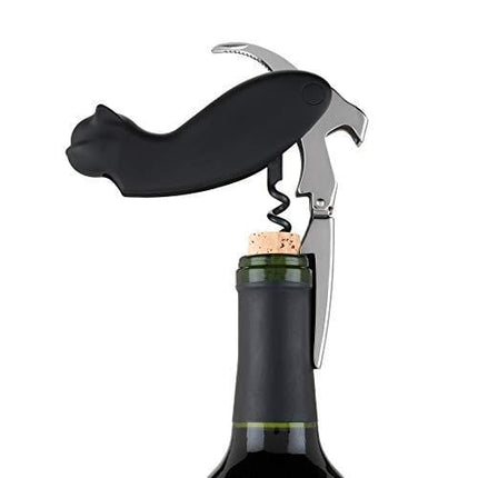 TrueZoo Allie Cat Double Hinged Corkscrew, Novelty Wine Key, Waiter’s Corkscrew Bottle Opener 4.25x2.5x1