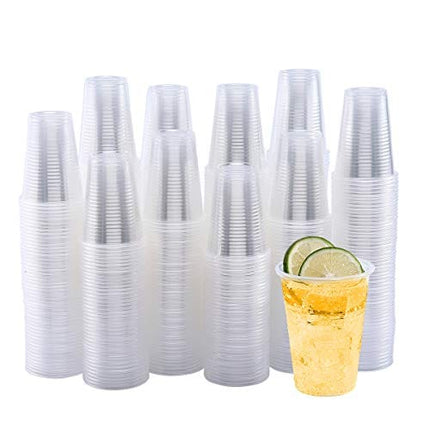 500Pack 9 OZ Clear Plastic Cups,Cold Party Drinking Cups,Transparent Plastic Cups Bulk, Disposable Cups for Wedding,Thanksgiving, Christmas Party