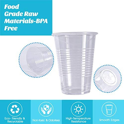 500Pack 9 OZ Clear Plastic Cups,Cold Party Drinking Cups,Transparent Plastic Cups Bulk, Disposable Cups for Wedding,Thanksgiving, Christmas Party