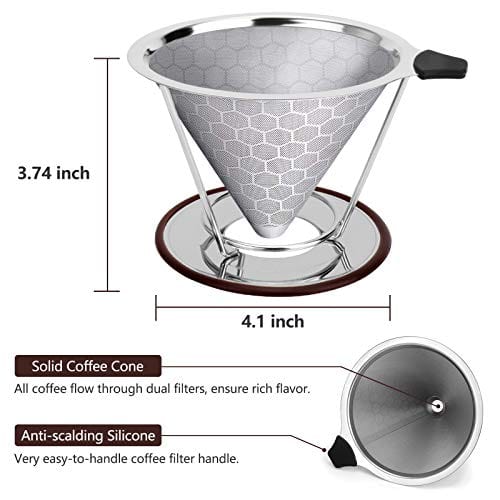 Pour Over Coffee Maker, Stainless Steel Reusable Coffee Filter, Paperl – Advanced Mixology