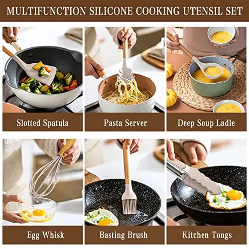 Food Grade Heat Resistant 10 Piece Kitchenware Tool Spoon Whisk Tongs  Non-Stick Cooking Spatula Silicone Kitchen Utensil Set - China Kitchen  Utensils and Utensil Set price