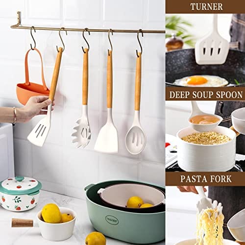 Colorful Silicone Kitchen Utensil Non-Stick Silicone Kitchen Utensils, Heat  Resistant 446 Gadgets Cookware Set - China Silicone Cooking Utensils and  Silicone Cooking price