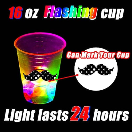 Unbrands 16oz Glowing Party Cups for Indoor Outdoor Party Event Fun,Light Up Cups for Night Event Favor Decorations Supplies - Glow Cups Party Pack with Flashing Color -23Pack, 24 Count (Pack of 1)