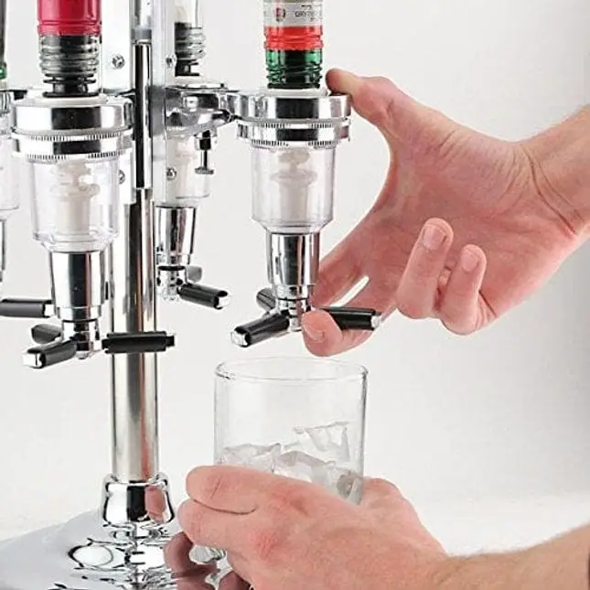 Unido Box 6-Bottle Revolving Alcohol Holder Liquor Dispenser