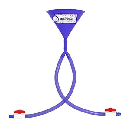 Beer Bong Double Header - Best Double Beer Funnel with Valves for College Parties - 2 Foot Blue Beer Bong - by Univercity