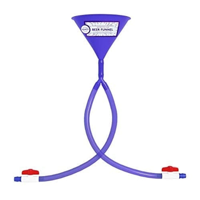 Beer Bong Double Header - Best Double Beer Funnel with Valves for College Parties - 2 Foot Blue Beer Bong - by Univercity