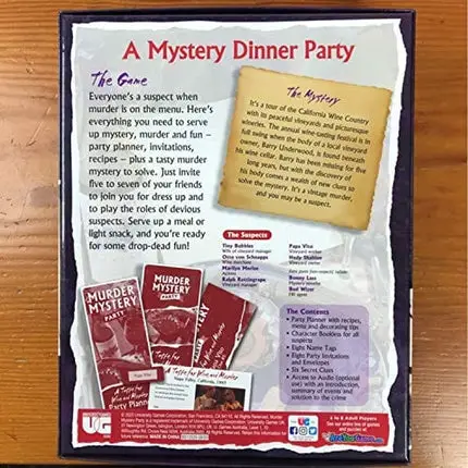 University Games Murder Mystery Party - A Taste for Wine & Murder, Multicolor (33202)