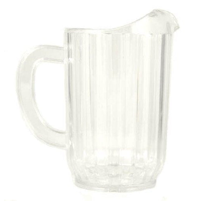 32 Oz. (Ounce) Water Beverage Serving Pitchers, Beer Pitcher, Restaurant Grade Heavy-Duty SAN Material Plastic Pitcher - Clear, Set of 6