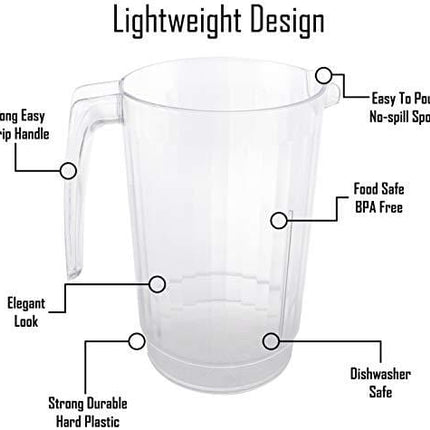 64 oz Plastic Water Pitchers Clear Beer Drink 6 PK