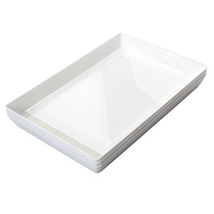 Avant 15" x 10" Plastic Serving Tray | Set of 3 White
