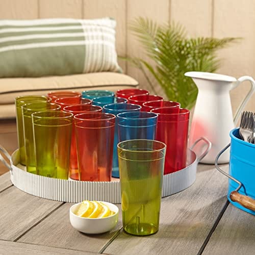 US Acrylic Classic Clear Plastic Reusable Drinking Glasses (Set of 8) 12oz  Rocks & 16oz Water Cups