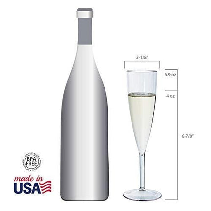 Plastic 5-ounce One Piece Champagne Flute | set of 12 Clear