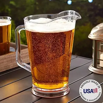 Restaurant Style 64-ounce Plastic Water/Beer Pitcher | set of 2 Clear
