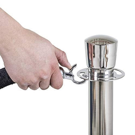 US Weight - U2140 Premier Chrome Post and Black Velvet Rope Crowd Control Stanchions