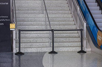 US Weight - U2000 Sentry Stanchion with 6.5 Foot Retractable Belt – Easy Connect Assembly (2-Pack), Black
