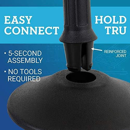 US Weight - U2000 Sentry Stanchion with 6.5 Foot Retractable Belt – Easy Connect Assembly (2-Pack), Black