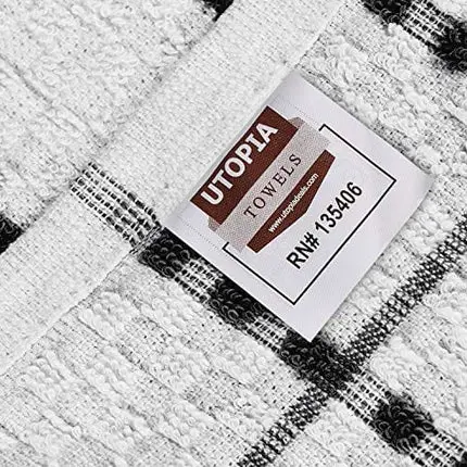 Utopia Towels Kitchen Towels [12 Pack], 15 x 25 Inches, 100% Ring Spun Cotton Super Soft and Absorbent Linen Dish Towels, Tea Towels and Bar Towels Set (Black)